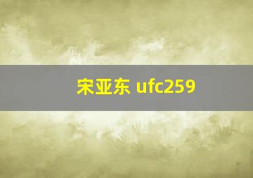 宋亚东 ufc259